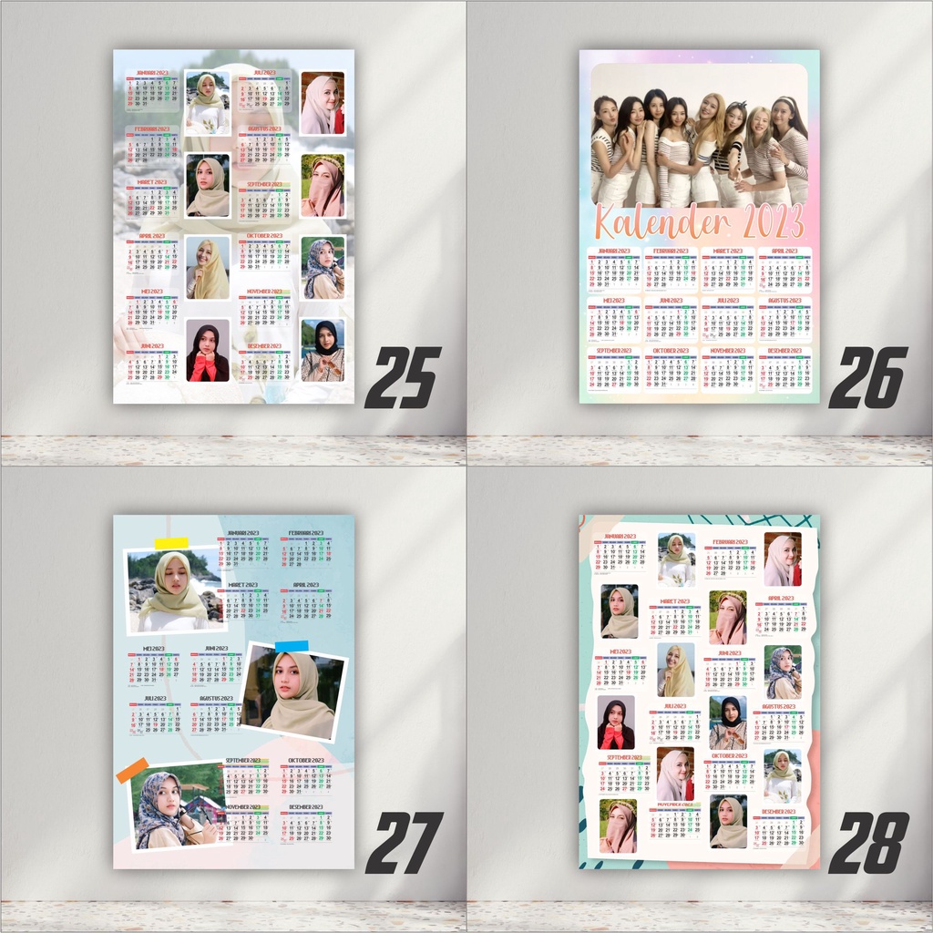 KALENDER 2024 CUSTOM FOTO,UKURAN A3+ (32X48 CM) TANPA PO