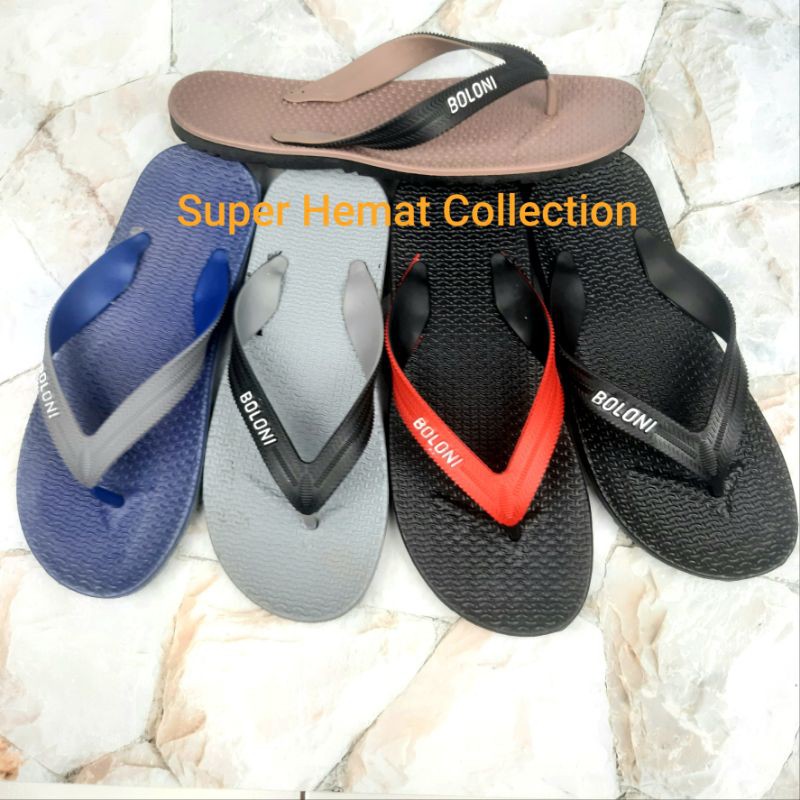 Boloni Sandal Jepit Pria Dewasa Casual Flip Flop Full Karet Murah Nyaman Kekinian (Tiger)