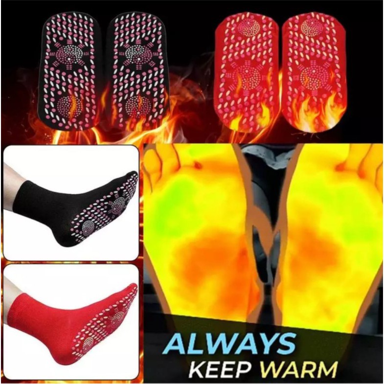 Kaos Kaki Magnet Terapi Pemanas Penghangat Telapak Kaki Tourmaline Magnetic Socks Kaos Kaki Magnetik