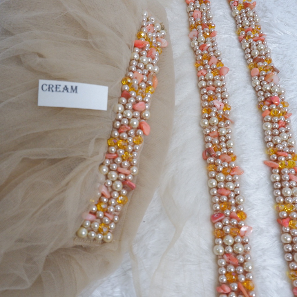 Set Veil Mutiara Susun Slayer Mutiara Susun mocca-cream