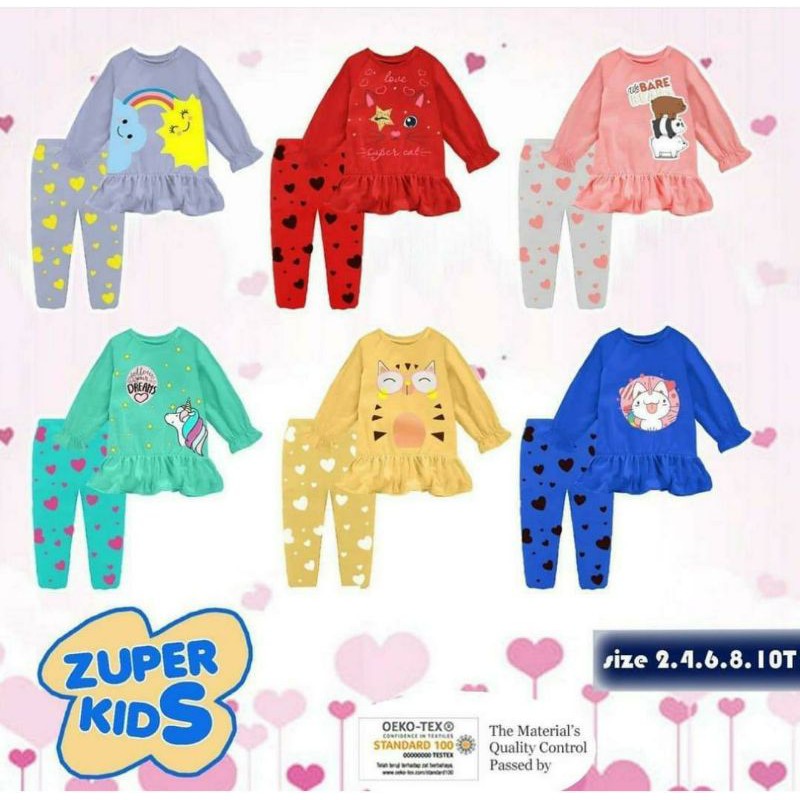 setelan anak |setelan zuper kids| usia 2-4th