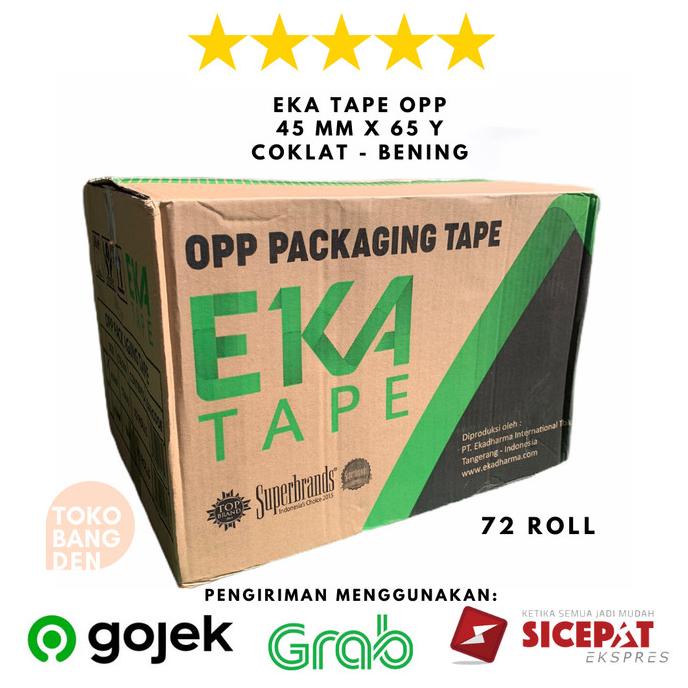 

LAKBAN EKA TAPE 1 DUS 72 ROLL BENING DAN COKLAT