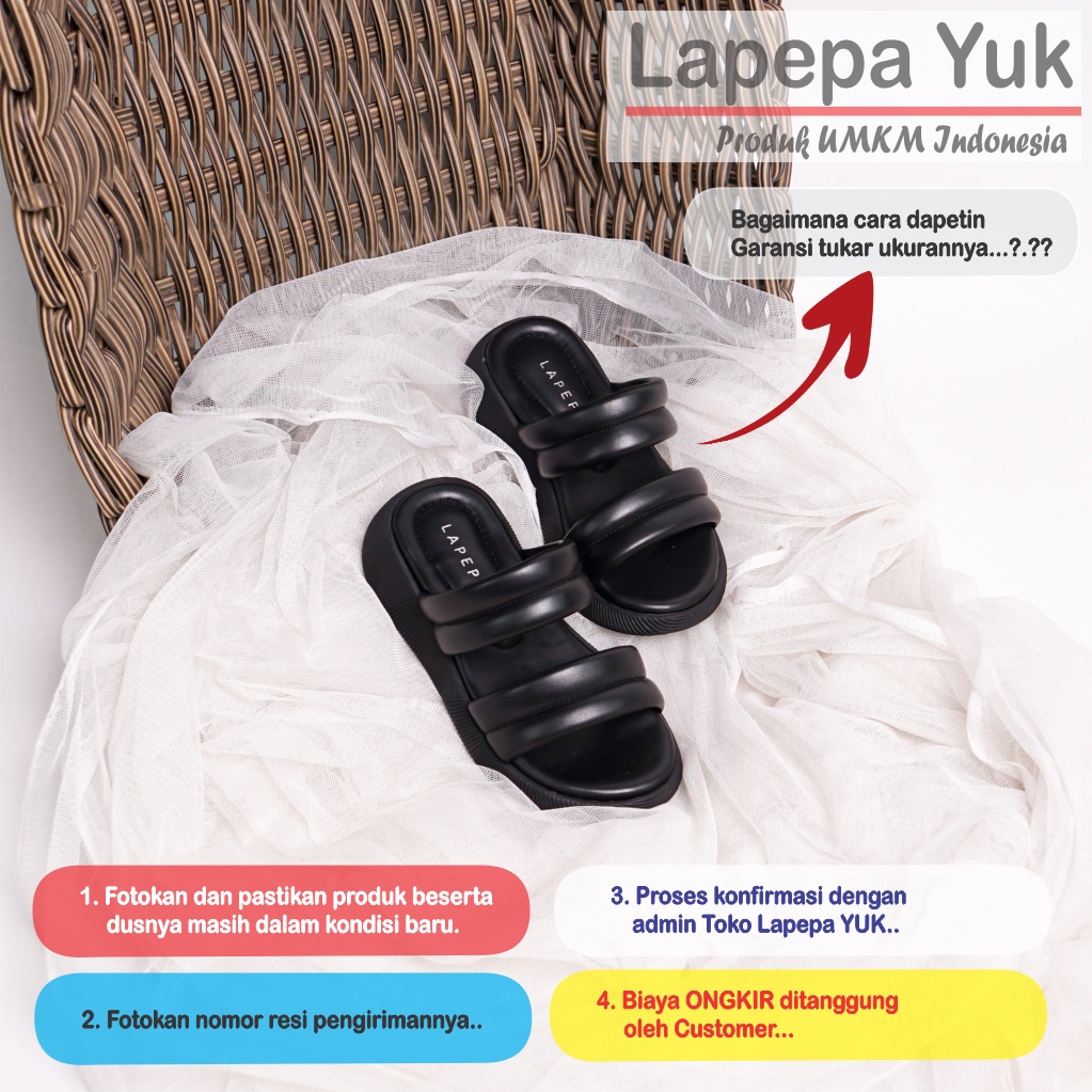 LAPEPA YUK - Sandal Platform Anak Perempuan Usia 2 sampai 10 Tahun ZOYA KIDS Sendal Anak cewek Wedges Wanita Empuk Model Silang Warna BLACK Hitam Ban dua Lucu cewe Slop Usia Umur 3 4 5 6 7 8 9 thn Tahun Premium Ori Original Mall Official Store