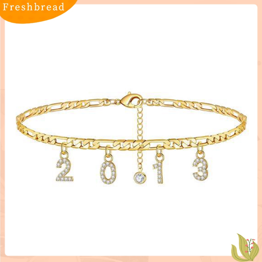 Terlaris Year 2006-2014 Number Pendant Anklet Chain Adjustable Bracelet Birthday Gift