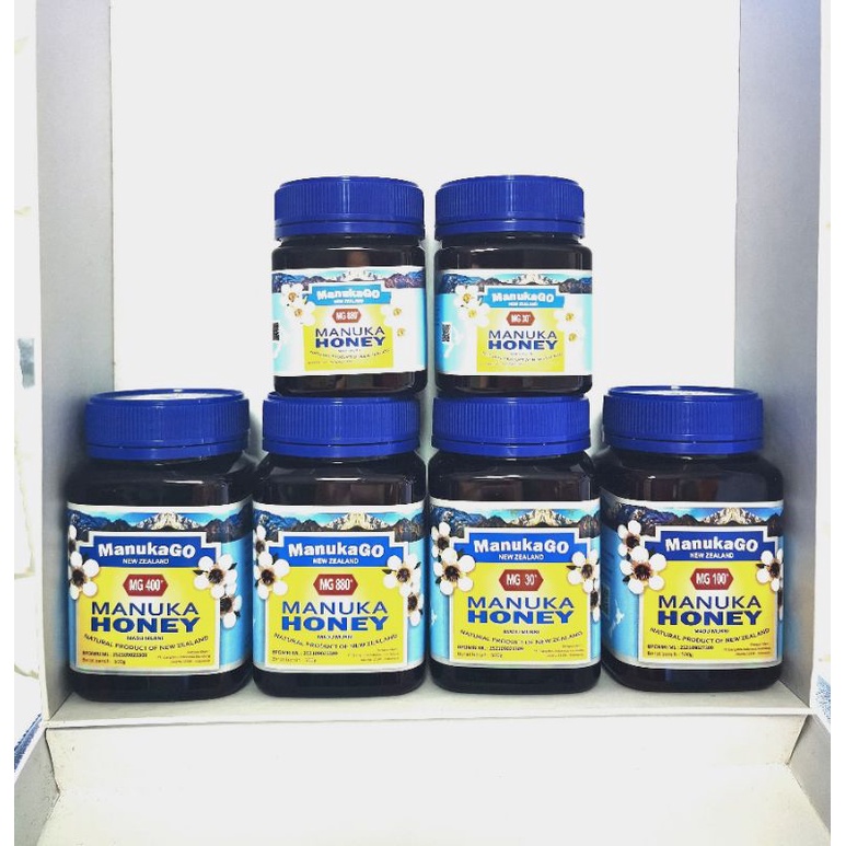 

ManukaGo Manuka Honey MG30 / MG100 / MG400 / MG880 + 500gr / 250gr . ASLI New Zealand. 100% Pure Natural Manuka Honey