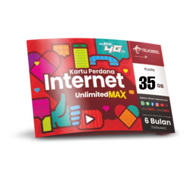 TERMURAH  UNLIMITED MAX TELKOMSEL 35 GB 120 Hari