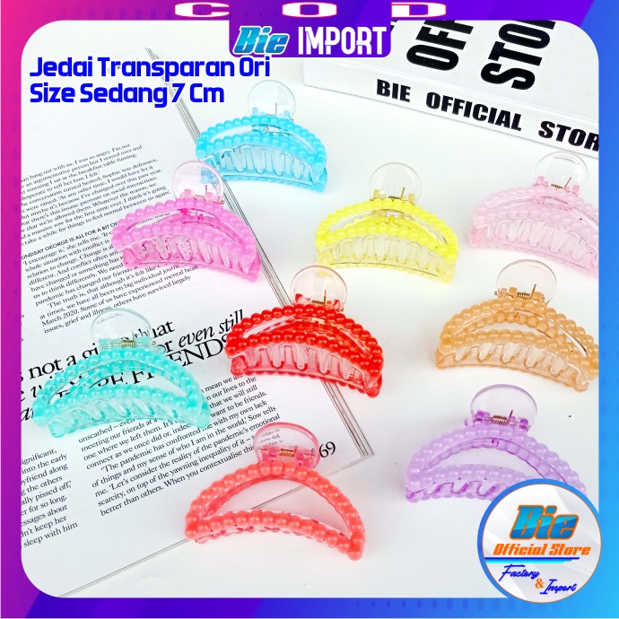 Jepit Rambut Korea Transparan 7 Cm Premium Impor Best Seller