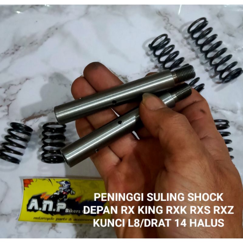 PENINGGI SULING SHOCK DEPAN RX KING RXK RXS RXZ KUNCI L8/DRAT 14 HALUS (bahan baja great-)