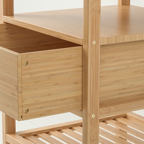 NORDKISA Meja samping tempat tidur 40x40cm bambu