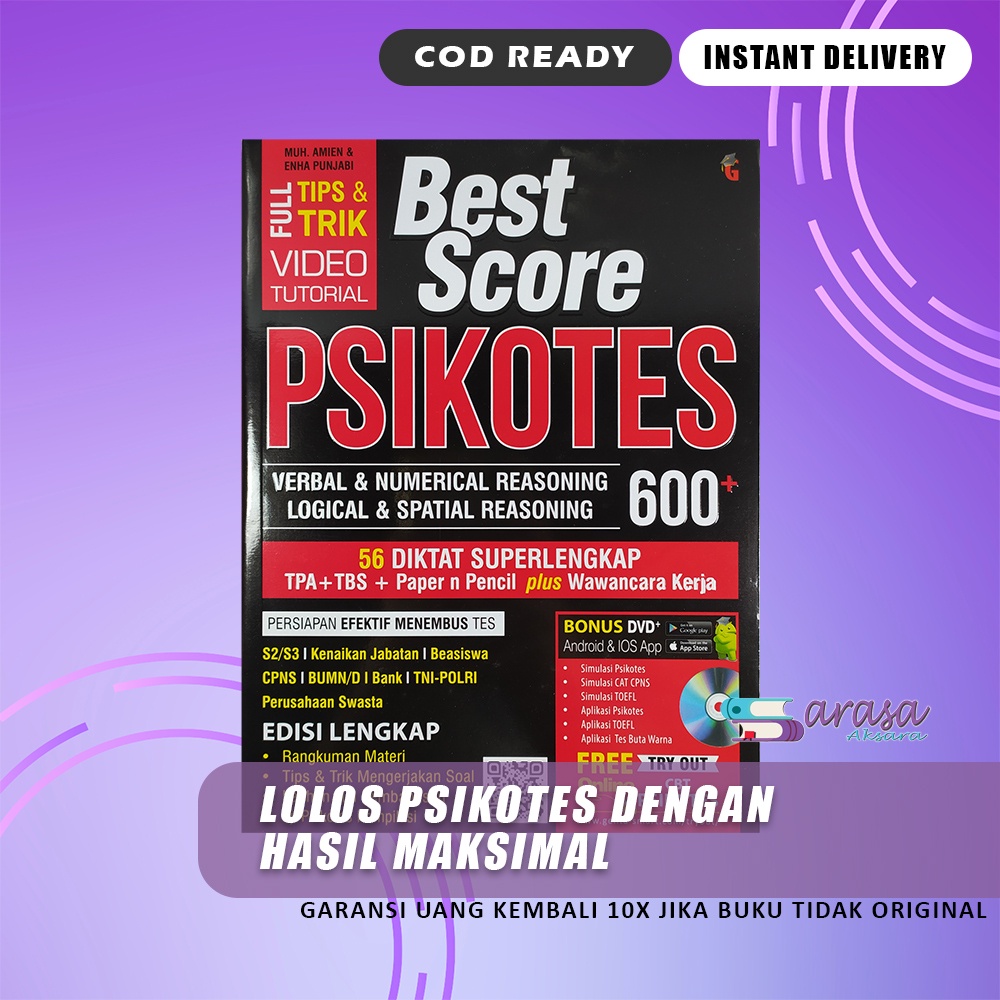 Jual BUKU PSIKOTES BUKU TES PSIKOTES BEST SCORE 600+ SUPERLENGKAP ...