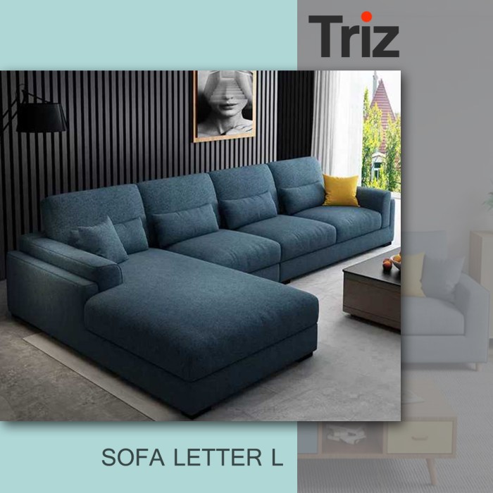 sofa minimalis l 4 seater furniture minimalis bonus meja minimalis [Triz Furniture]