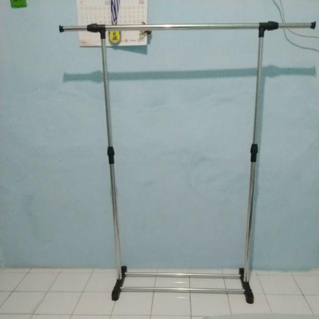 SHENAR RAK GANTUNGAN BAJU SERBAGUNA PORTABLE / STAND HANGER BAJU TOPI TAS /JEMURAN GANTUNG / SINGLE STAND HANGER