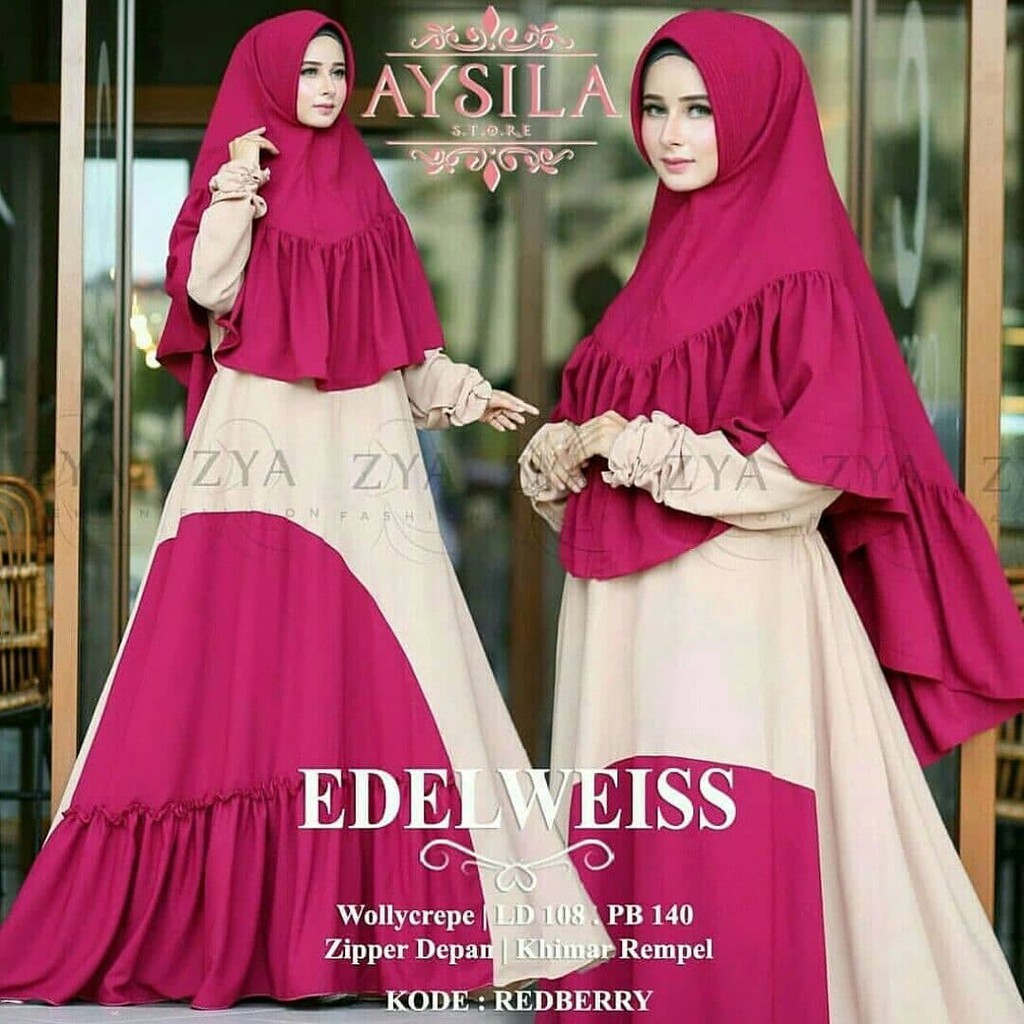 Dress Muslim MurahTerbaruEDELWEISS RED BERRYPR001Best Seller