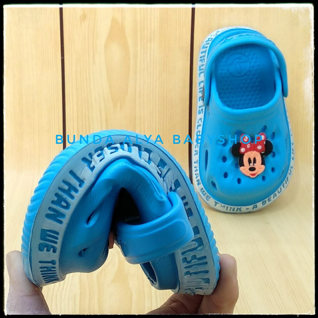 Sandal Anak Perempuan Usia 6 Bulan 1 2 3 4 5 Tahun Karet BIRU - Sendal Anak Cewek Lentur Lucu Karet Anti Licin Size 18 - 29