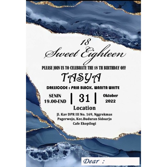 kartu ulang tahun /undangan ulang tahun remaja /dewasa