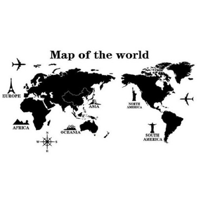 Map Of The World Sticker  Wallpaper  Peta Dunia Shopee 