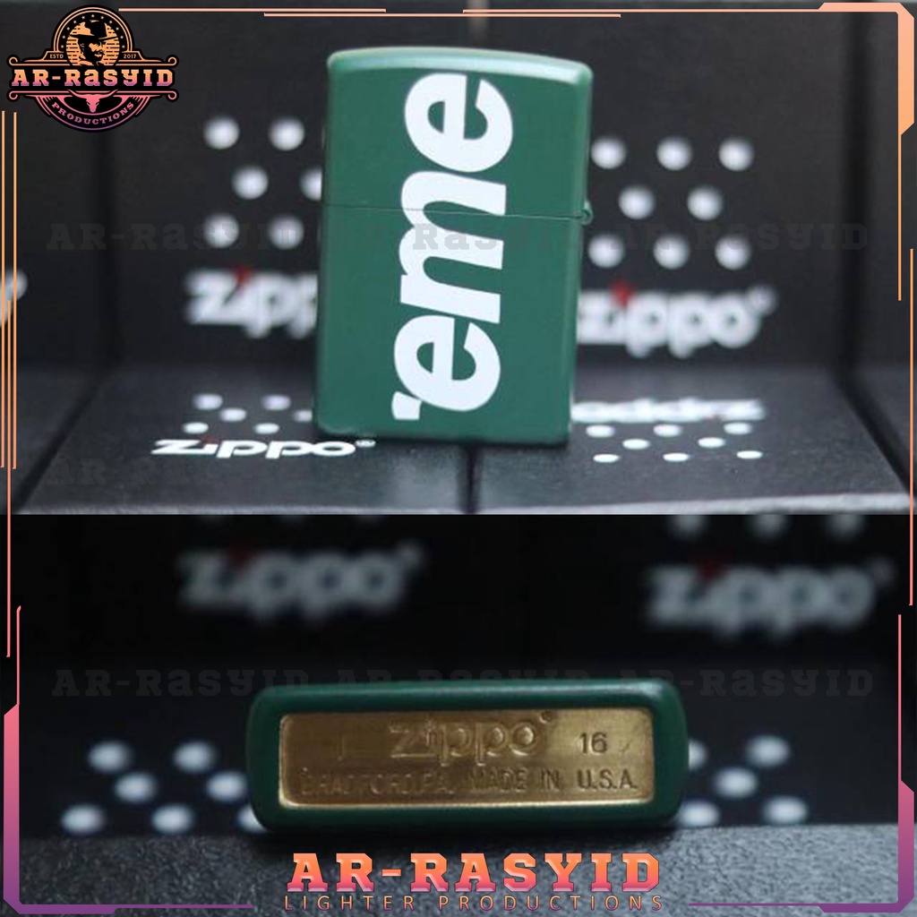 BISA COD! Korek Api Minyak Zippo Matte Hijau Green Army Supreme