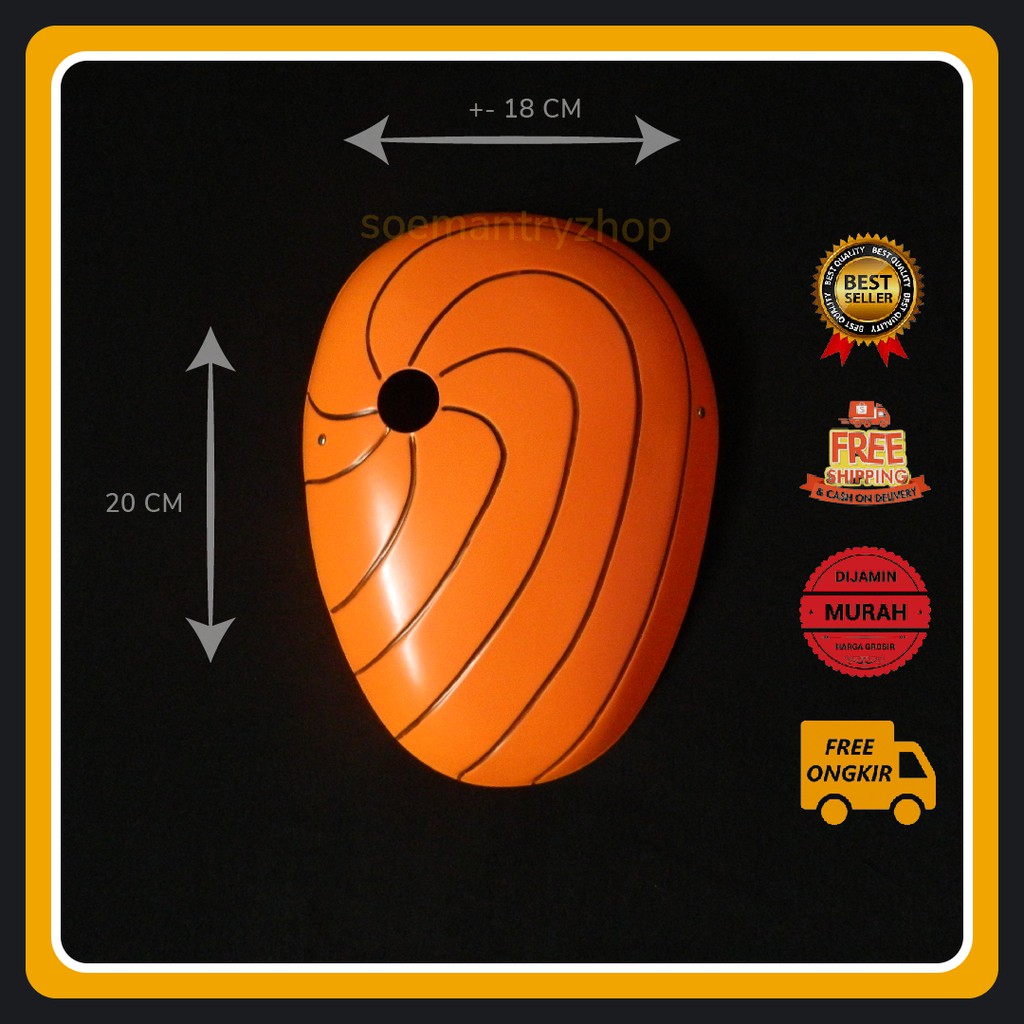 Topeng Tobi Obito mainan anak murah original kayu joker anonymous badut konten prank anime naruto