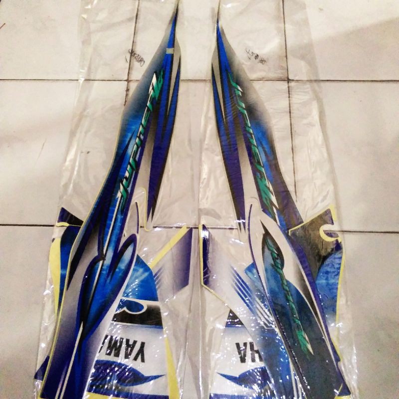 striping sticker lis motor yamaha jupiter z 2008 ruji biru silver
