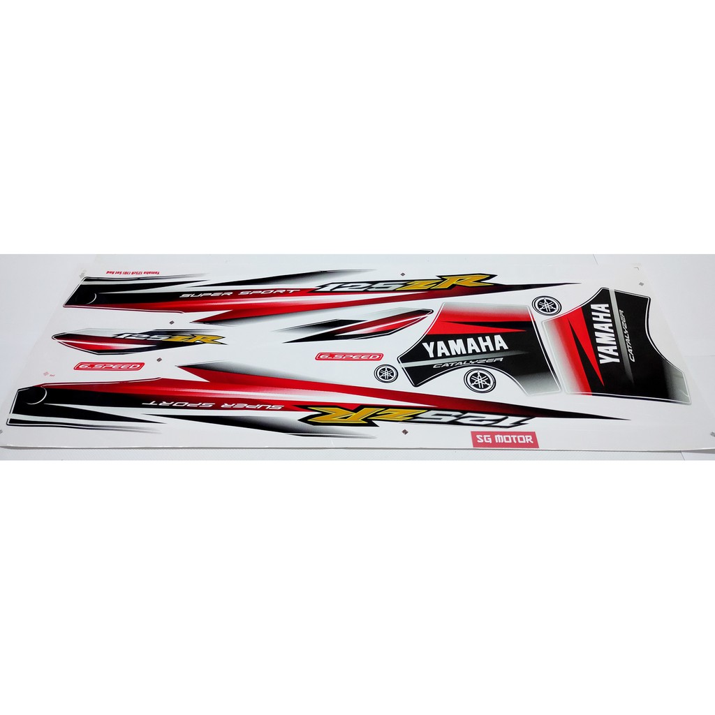 STIKER. STRIPING BODY YAMAHA 125ZR WARNA MERAH (KODE 125ZR 10 RED)