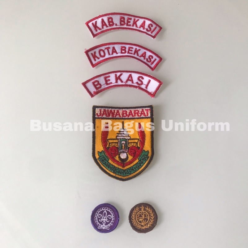 [CEWE COWO] Paket Set Lengkap Badge Bet Atribut Bordir Pramuka Laki Laki dan Perempuan Kota Kabupate