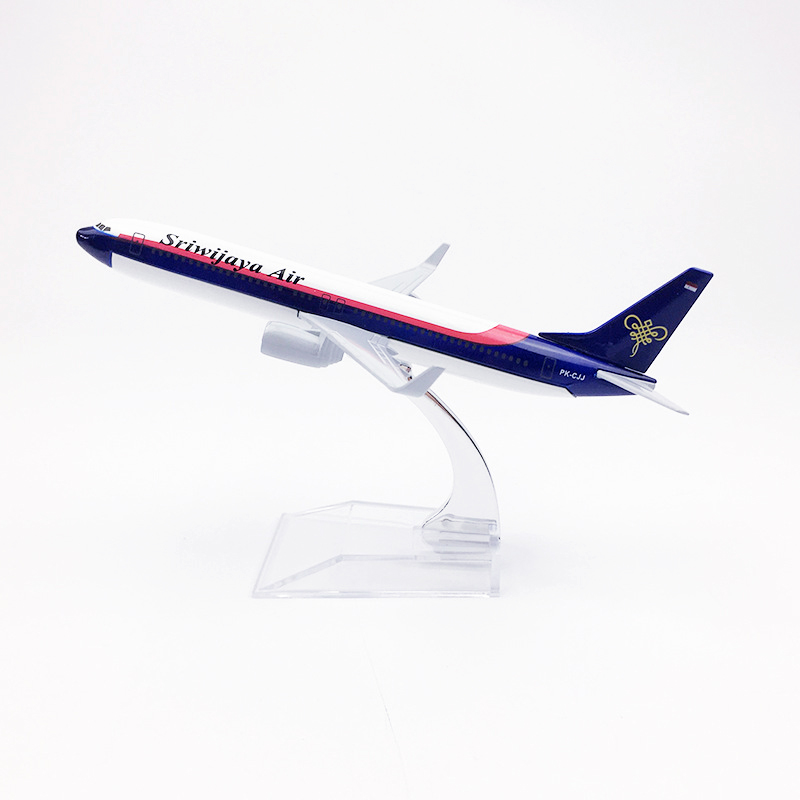 Srivijaya Air B737 Model Pesawat Indonesia Boeing737 Die Cast Metal Plane Model Pesawat Mainan 16CM