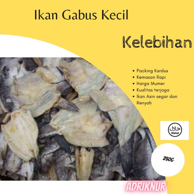 

ikan asin gabus kecil nett 250gr