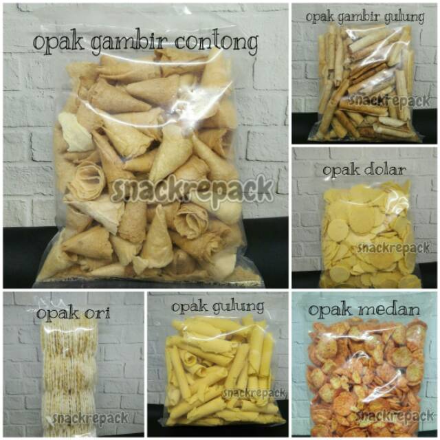 

Opak gambir, opak dolar, opak medan, opak ori