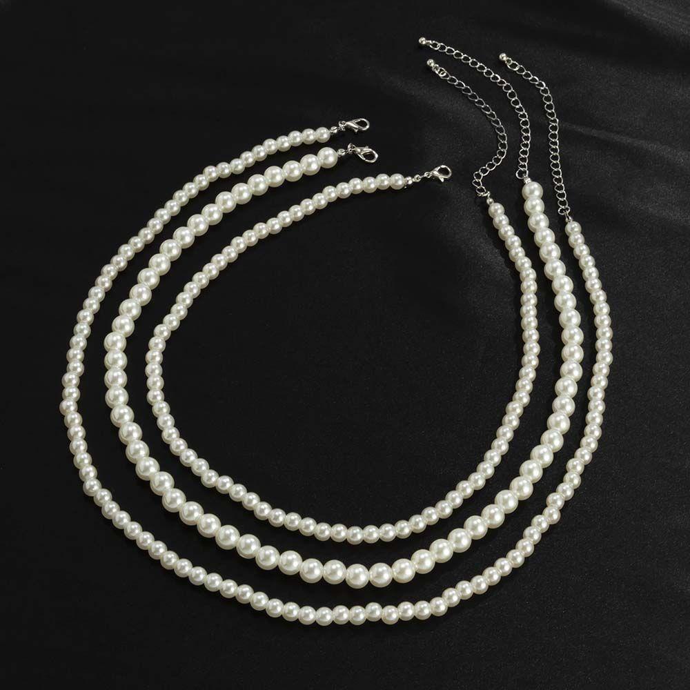 Needway   Kalung Mutiara Trendi Kreatif Perhiasan Pria Perhiasan Pesta Kepribadian Gentleman Style Stacking Neckchain