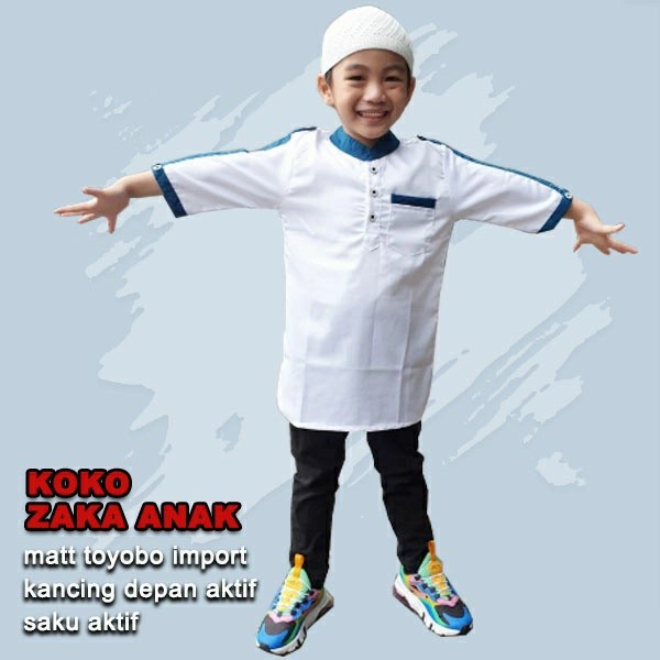 KOKO ZAKA ANAK (4 SIZE) 4 - 11 Tahun, BAJU KOKO ANAK, BAJU ANAK, KOKO ZAKA ANAK TOYOBO