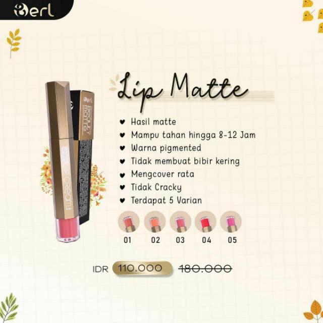 Lip Matte BERL Cosmetics / Berlcosmetics / Berl cosmetics