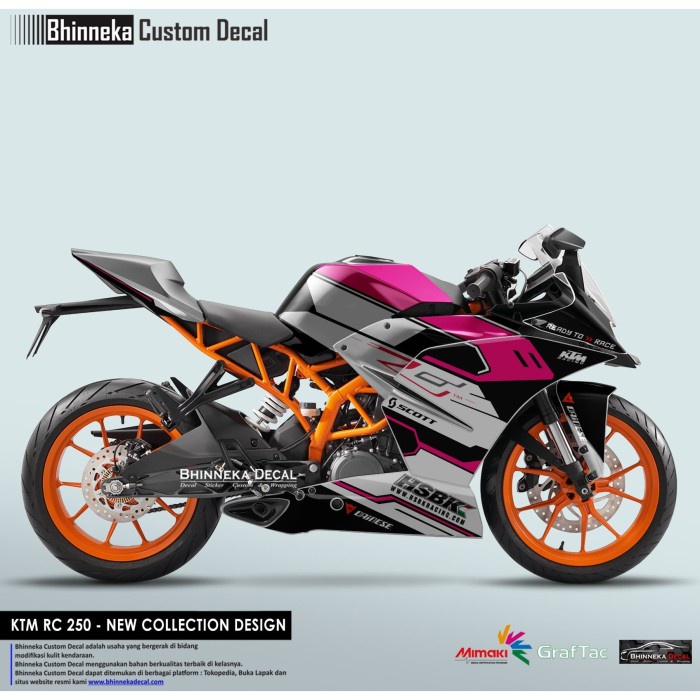 DECAL STICKER KTM RC HSBK PINK