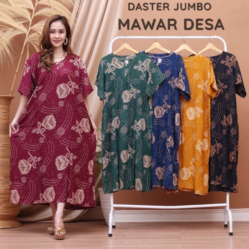 Daster Jumbo Lope Lope Baju Tidur Daster Dress Busui Viral Pekalongan Batik Best seller-DJ CABUT MAWAR DESA