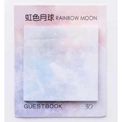 Sticky Note Lucu Post It Note Memo Kertas Tempel Note Tempel Sticky Notes Transparan Galaxy Gradient Gradasi Planet Scrapbook Jurnal Label Index Catatan Sekolah Kantor Office Deco Cute Lucu Imut-Rainbow Moon