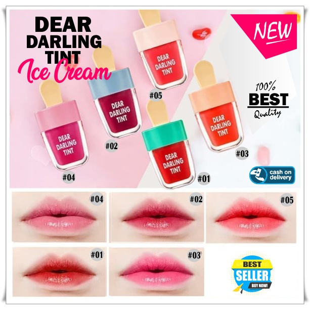 SHINE STAR - (1 PCS) LIPTINT ETUDE HOUSE Dear Darling Tint Lipgloss Ice Cream CAIR ANTI AIR