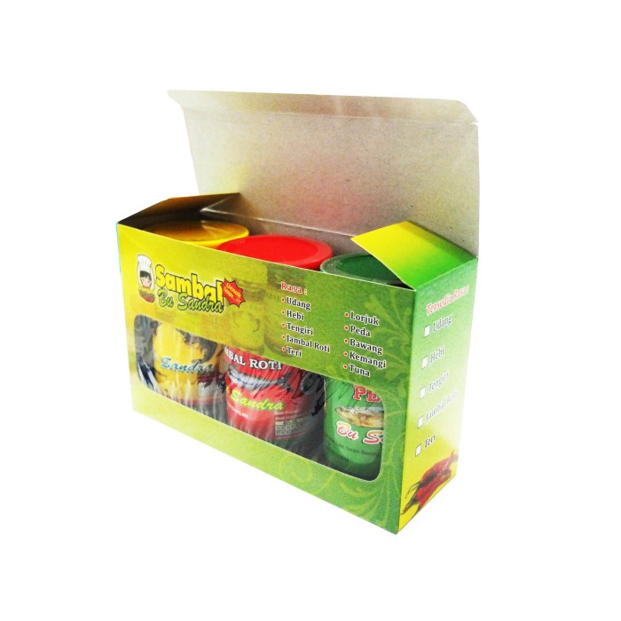 

- BARU Sambal Bu Sandra ( Kotak Isi 3 Pcs )