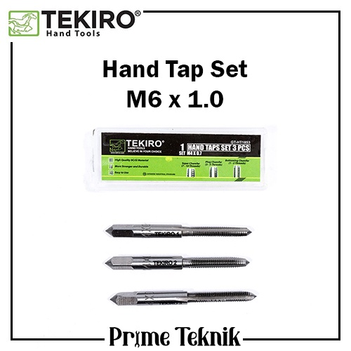 Hand Tap M6x1.0 Tekiro Mata Tap Pembuat Drat M6 x 1.0