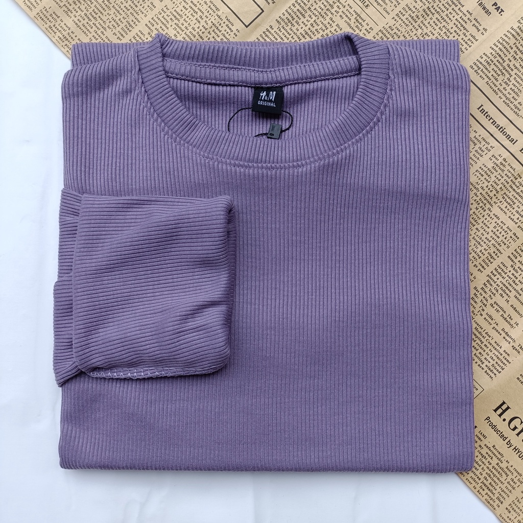 PART II Kaos Rib Premium / Kaos Grosir / Kaos Rib Premium Tebal / Kaos Lengan Panjang Termurah-Indigo blue