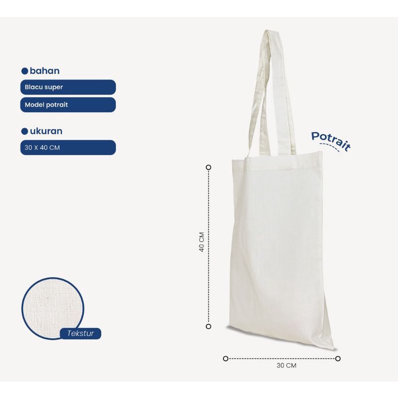 totebag blacu putih polos 30x40