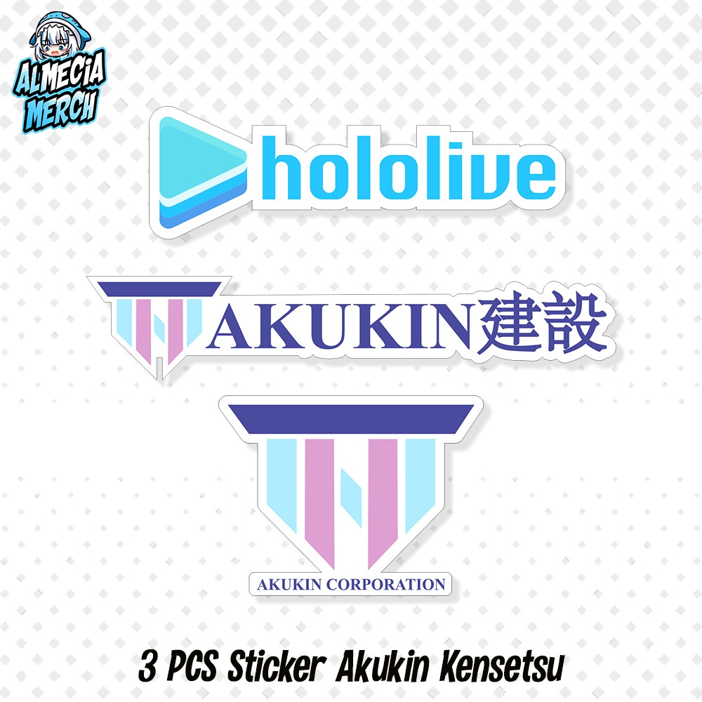 

Sticker Akukin Kensetsu / Sticker Hololive Akukin Logo / Akukin Constructions Stiker HP Laptop