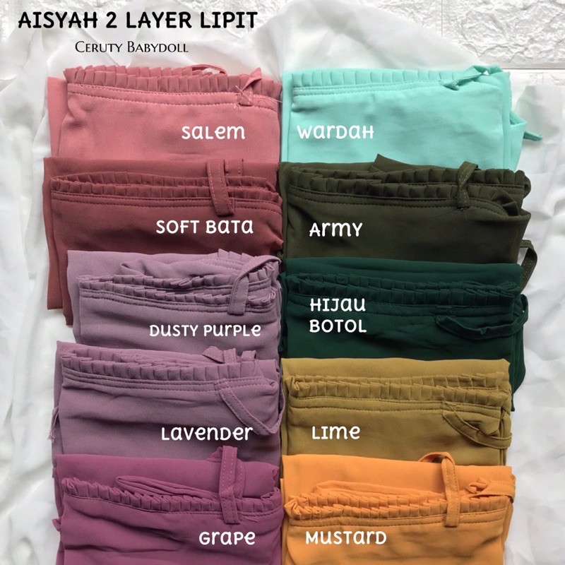 HIJAB JILBAB AISYAH 2LAYER LIPIT