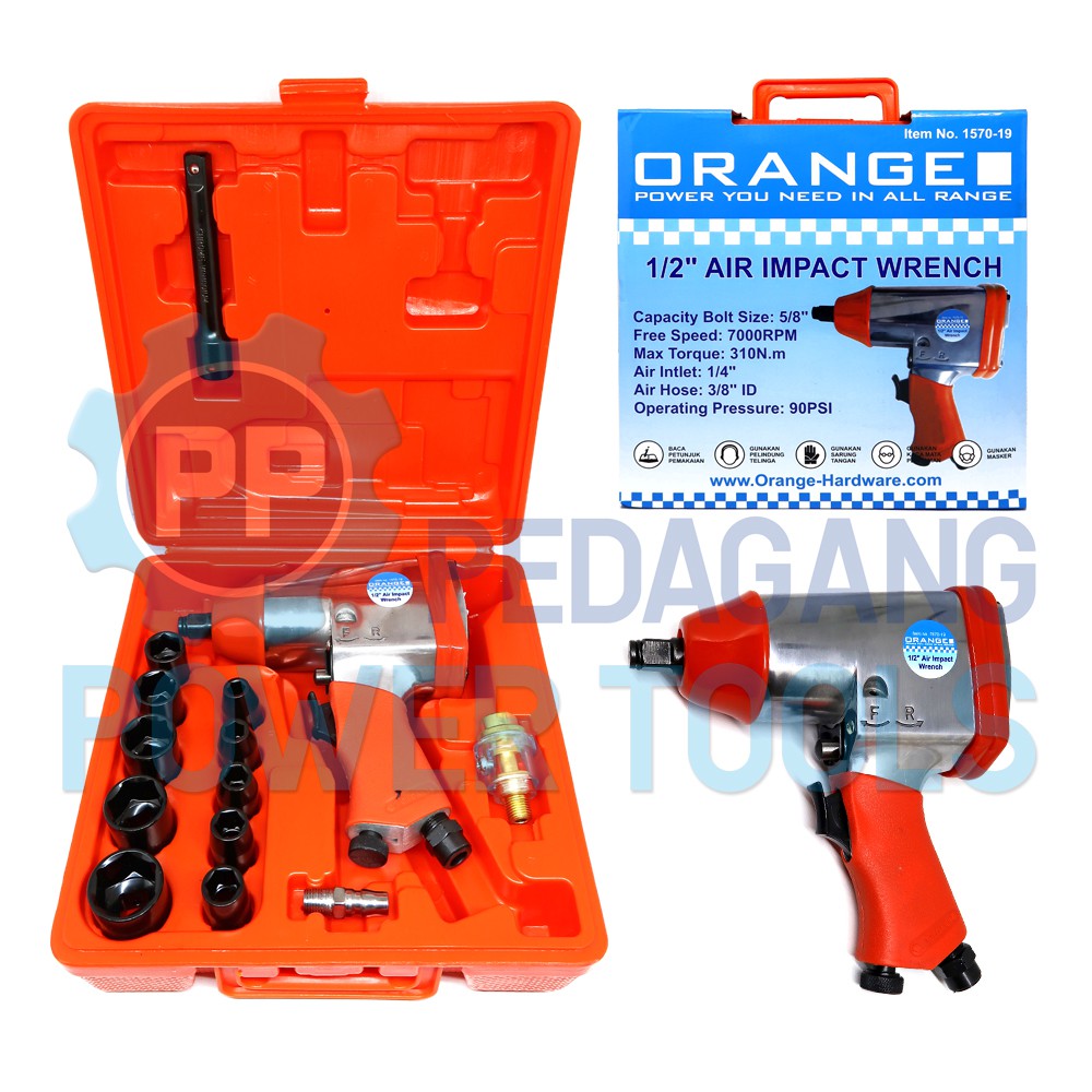 ORANGE AIR IMPACT WRENCH SET ALAT MESIN BUKA BAUT SOK KOMPRESOR ANGIN