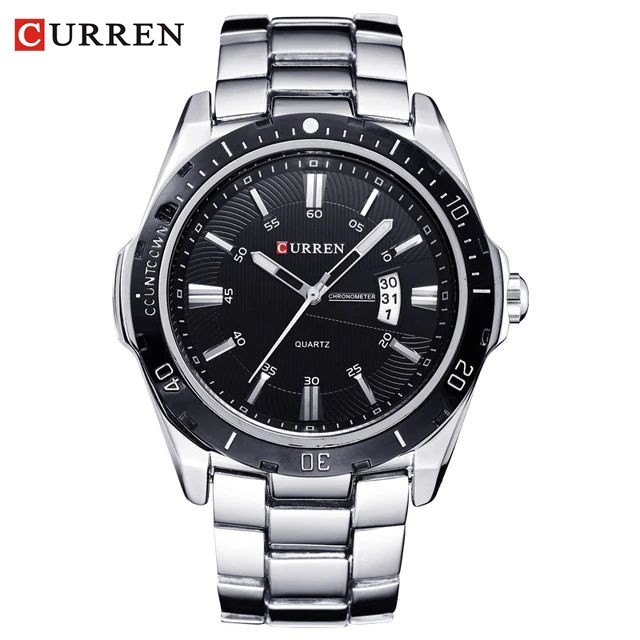 CURREN 8110 Jam Tangan Pria Analog Stainless Steel Chronograph Aktif WATCHKITE WKOS