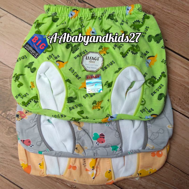 NEW ARRIVAL!!! 3PC Celana Bayi Model Kaca Mata Full Print USAGI GOLD All Size 0-12bulan SNI