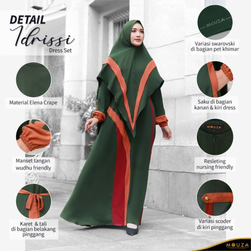 Gamis Syar'i Set Idrissi ori by Mouza Muslimah
