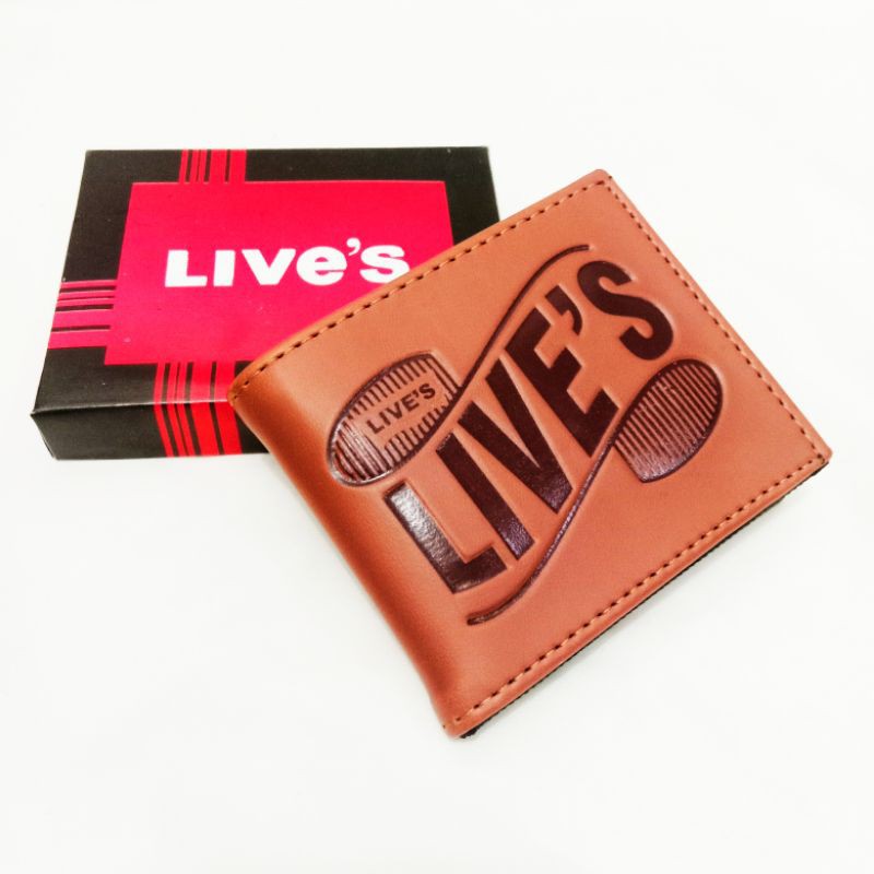 Dompet Pria Live's Bahan Kulit Pu Dompet Distro Cowok free Box Termurah