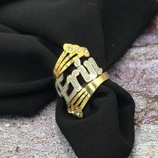 CINCIN NAMA LAPIS EMAS MODEL LOVE / CINCIN TEMPAH NAMA / CINCIN UKIR NAMA / CINCIN EMAS MURAH