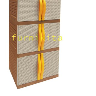  LEMARI  PAKAIAN  BABY LOCKER PLASTIK  SUSUN 3 MINI CABINET  