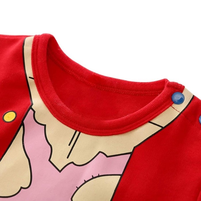 T3RLARIS*% BAJU KOSTUM BAYI LUFFY ONE PIECE PIRATE ONE PIECE BABY ROMPER COSTUME $U@