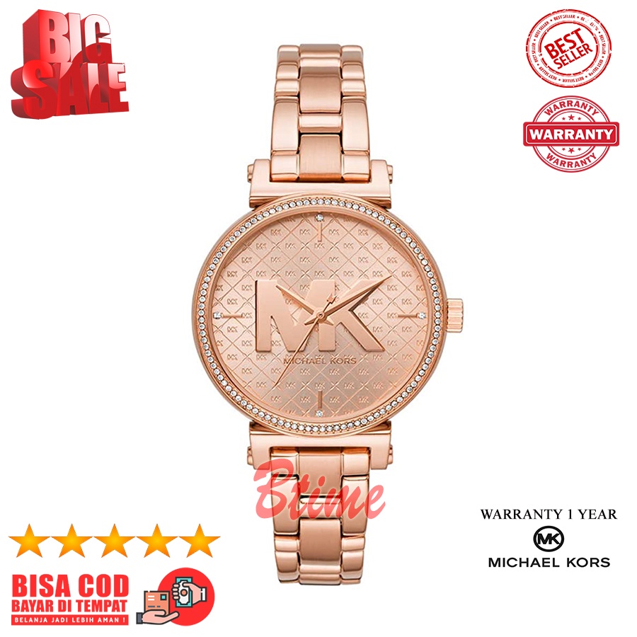 Cashback Jam Michael Kors MK4335 - MK 4335 Quartz Stainless Strap Jam Tangan Wanita Hadiah Best Edit